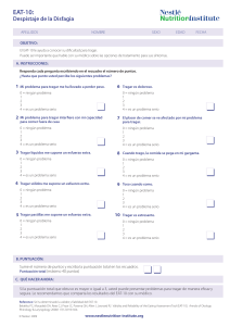 EAT-10: Cuestionario de Disfagia para Evaluar Dificultad al Tragar