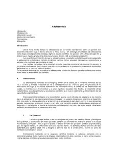 Adolescencia: Pubertad, Maduración Sexual y Desarrollo