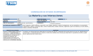 105 PROGRAMA ANALÍTICO La Materia y sus Interacciones 2023