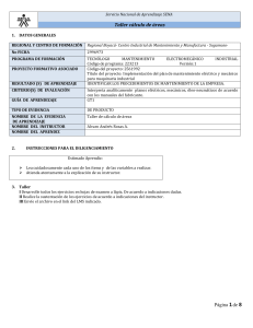 Taller de Cálculo de Áreas SENA: Mantenimiento Electromecánico