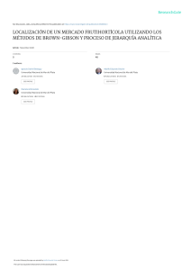 LOCALIZACIÓN DE UN MERCADO FRUTIHORTÍCOLA UTILIZANDO LOS MÉTODOS DE BROWN-GIBSON Y PROCESO DE JERARQUÍA ANALÍTICA