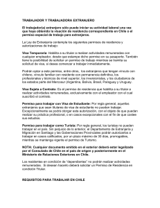 LEYES LABORALES CHILE EN RELACIÓN A LA CONTRATACION DE PERSONAL EXTRANJERO