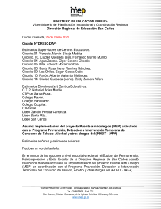 Circular Puente a mi Colegio (Mep) programa PDI (Iafa) 2021