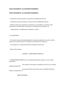 Caso Acusativo y Oración Transitiva en Griego Antiguo