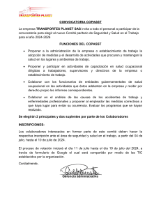 convocatoria elecciones COPASST 2024-2026