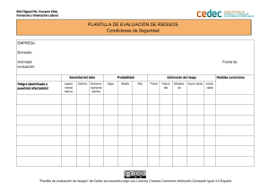 Plantilla Evaluación Riesgos Laborales - Formación FOL