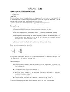 Sustracción de Números Naturales - 4to Grado