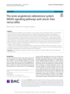 RAAS Signaling in Cancer: Foes vs Allies Review