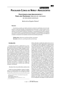 Psicoterapia Adolescentes y Perfil del Psicólogo