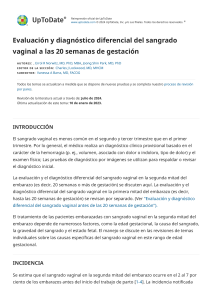 Sangrado Vaginal a las 20 Semanas: Diagnóstico y Evaluación