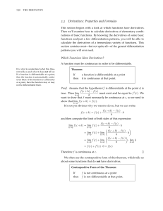 Derivatives: Properties and Formulas in Calculus