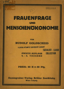 Goldscheid Frauenfrage und Menschenokonomie