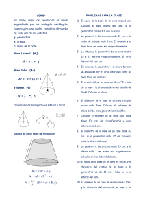 Problemas de Conos: Área, Volumen y Geometría