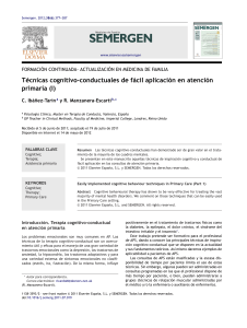 Técnicas Cognitivo-Conductuales en Atención Primaria