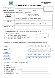 Examen de Matemáticas 5to Grado: Números y Operaciones