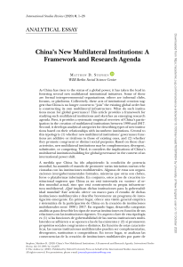 Stephen. China s new multilateral institutions