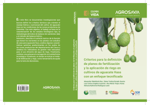 Criterios para la definición de planes de fertilizacion y aplicacion de riego en aguacate hass con un enfoque tecnificado