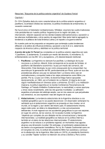 Política Exterior Argentina: Resumen de Gustavo Ferrari