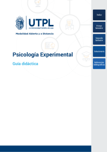 Psicología Experimental: Guía didáctica UTPL