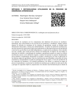 METODOS Y METODOLOGIAS UTILIZADOS EN EL PROCESO DE