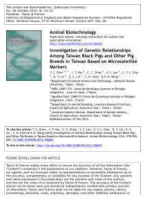 Taiwan Black Pig Genetics: Microsatellite Marker Analysis