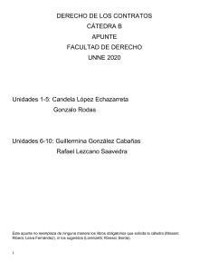 Derecho de los Contratos: Apuntes UNNE 2020