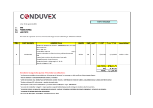 Cotización CONDUVEX - Proyecto Chatas Pesquera Diamante