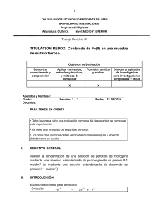 Titulación Redox: Contenido de Fe(II) - Guía de Laboratorio