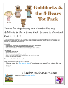 Goldilocks & the 3 Bears Tot Pack: Activities for Toddlers