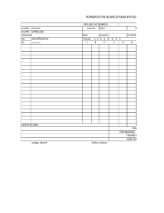 Formulario Estudio de Tiempos | Ingeniería Industrial