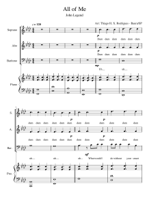 All of Me - John Legend Sheet Music (SATB & Piano)