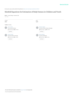 Skinfold Equations for Body Fat Estimation in Youth