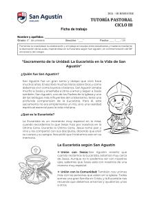 Ficha de Trabajo: La Eucaristía y San Agustín (4° Primaria)