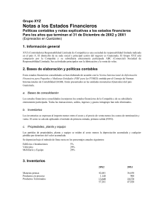 Ejemplo de NOTAS a los EF Grupo XYZ