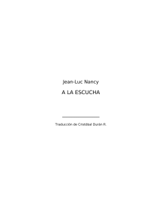 A la escucha Luc Nancy