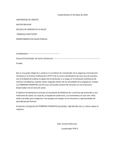 Carta de Presentacion a Primeras Pasantias