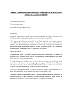 Analisis y reflexión sobre la incorporación a un dispositivo de atención con victimas de abuso sexual infantil