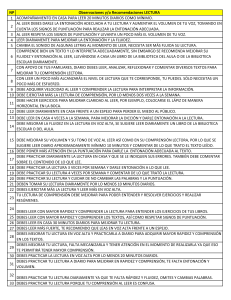 Observaciones Lectura