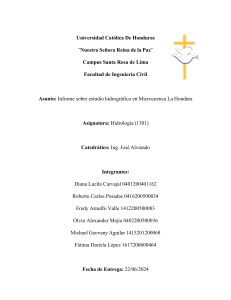 Informe Hidrológico Microcuenca La Hondura - Ingeniería Civil