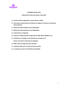 8 FORMAS DE SER LISTO EVALUACION