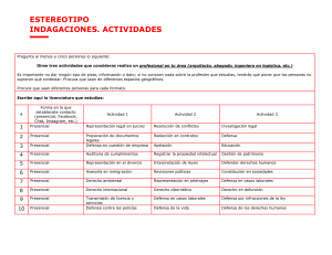 ESTEREOTIPO ACTIVIDADES