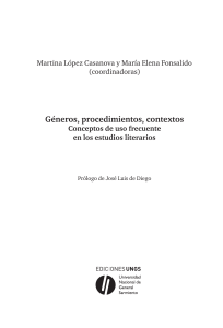 Géneros, procedimientos, contextos-prólogo y presentación