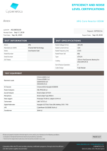 Cybenetics Evaluation Report XPG Core Reactor 850W