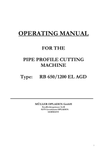 Pipe Profile Cutting Machine Operating Manual