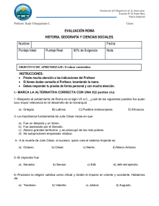 Examen de Historia Romana: Geografía y Ciencias Sociales