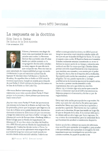 LA RESPUESTA ES LA DOCTRINA DAVID A. BEDNAR