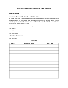 PRUEBA DIAGNÓSTICA FORTALECIMIENTO PRUEBA DE ESTADO TYT