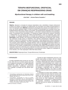 Terapia Miofuncional Orofacial em Crianças Respiradoras Orais