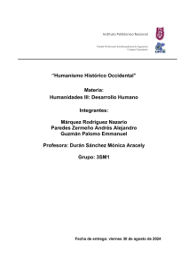 HUMANISMO HISTÓRICO OCCIDENTAL TERMINADO