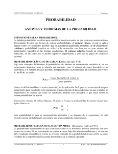 Probabilidad: Axiomas y Teoremas - Apuntes de Clase